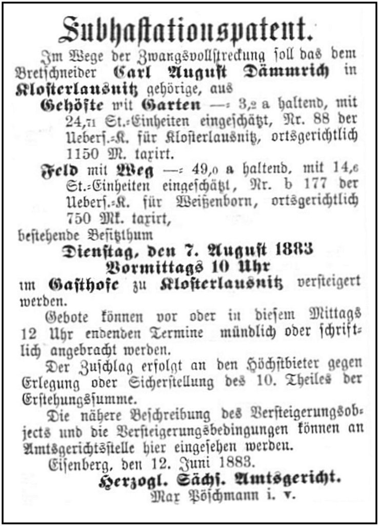 1883-07-02 Kl Zwangsversteigerung